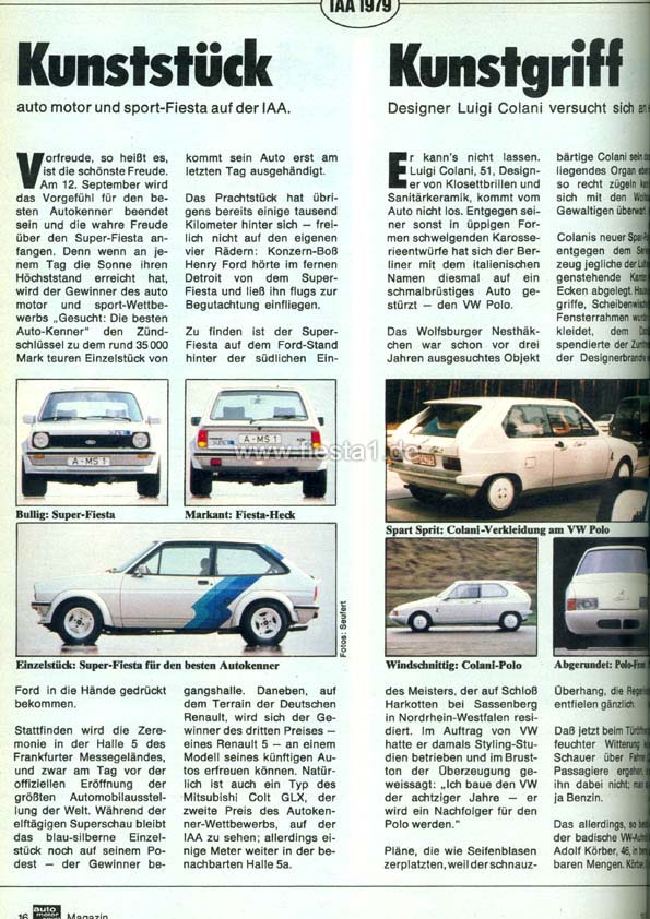 [Image: "Kunstst&uuml;ck. auto motor und sport-Fiesta auf der IAA."]