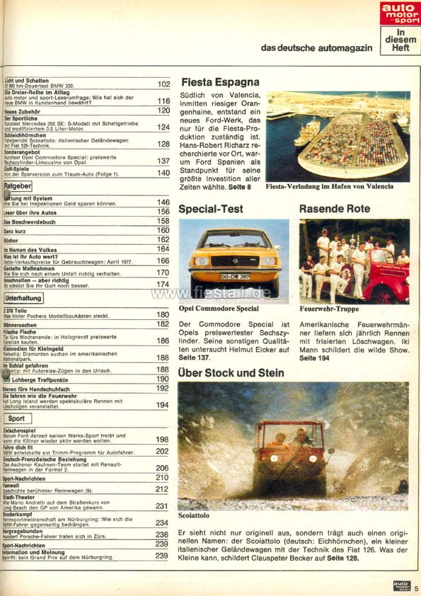 [Image: "Platz an der Sonne. Fiesta-Werk im spanischen Valencia: die teuerste Ford-Investition aller Zeiten."]