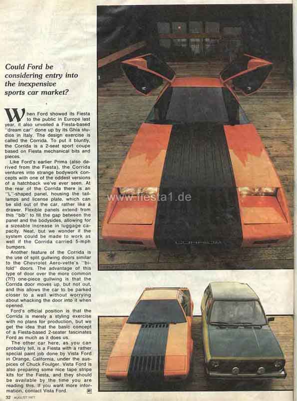 [Image: "Corrida Sports Coupe Spices Fiesta Debut."]