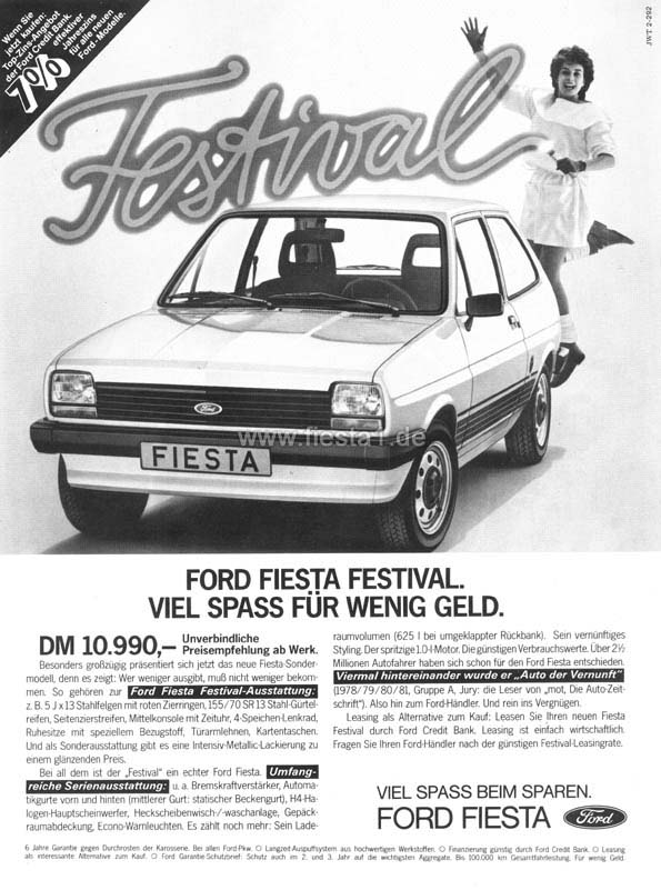 [Image: "Ford Fiesta Festival. Viel Spa&szlig; f&uuml;r wenig Geld."]