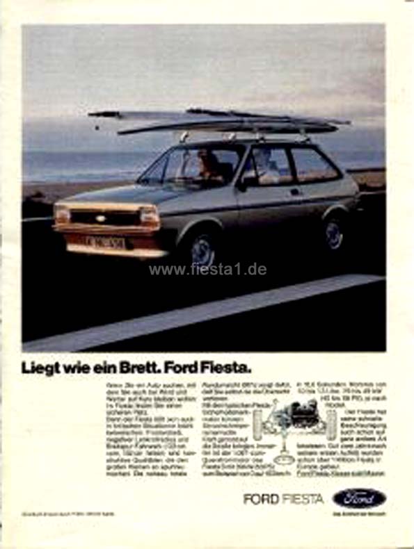 [Image: "Liegt wie ein Brett. Ford Fiesta."]
