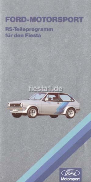 [Image: "Ford-Motorsport. RS-Teileprogramm f&uuml;r den Fiesta."]