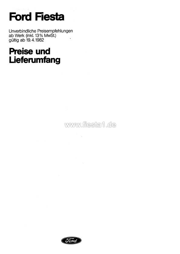 [Image: "Ford Fiesta. Preise und Lieferumfang."]